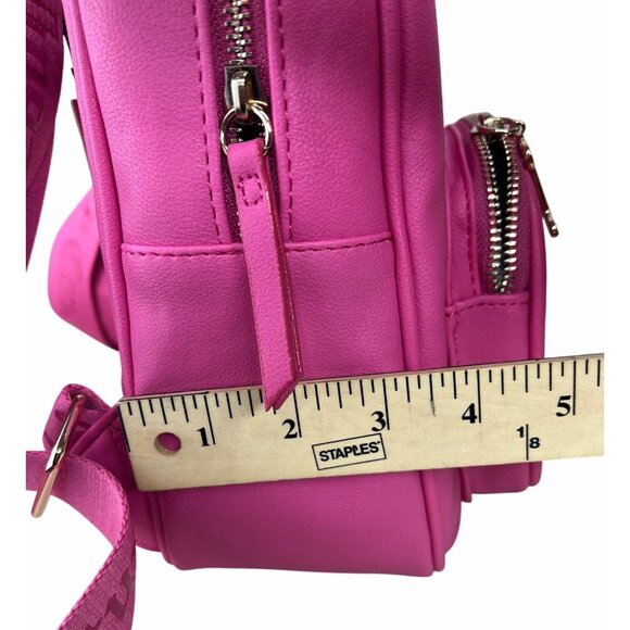 Juicy Couture Hot Pink Faux Leather Mini Backpack With Adjustable Logo Straps